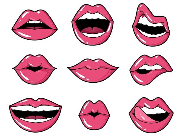 Lips patches illustration
