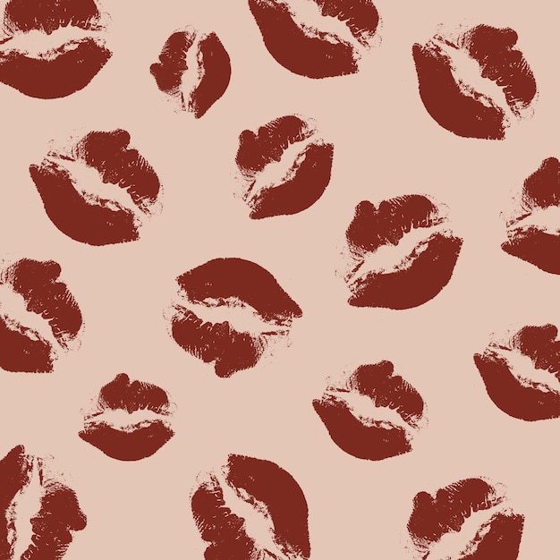 Vector lips seamless pattern, great for valentine's day. lovely romantic background. vector