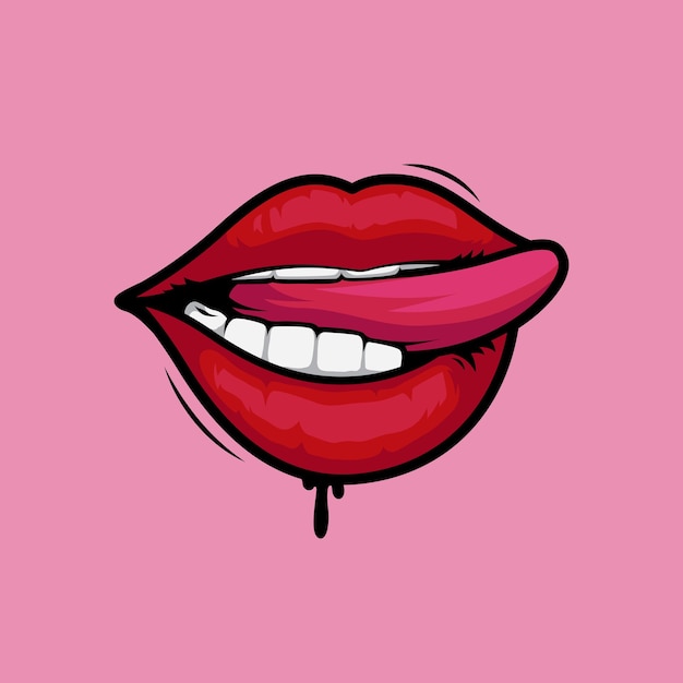 Vector lips vector art illustration on isolated background