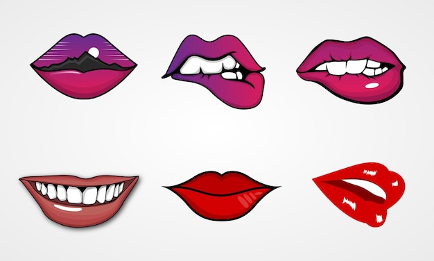 Vector lips vector illustration pack