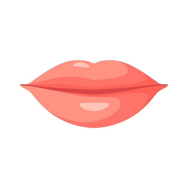 Vector lips on a white background cartoon design