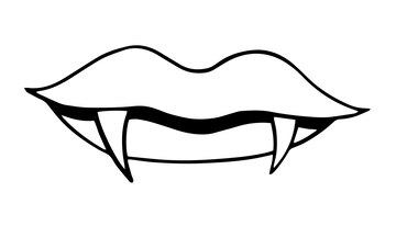 hand drawn doodle style cartoon vampire mouth 12551741 Vector Art at  Vecteezy