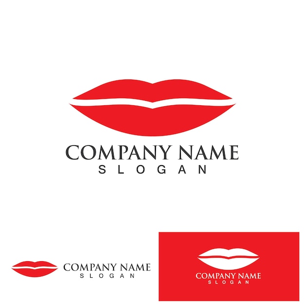 lips woman logo and symbol vector