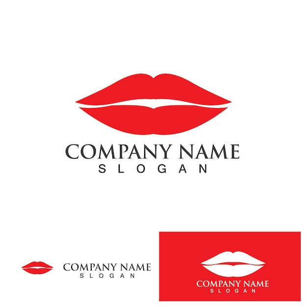 lips woman logo and symbol vector