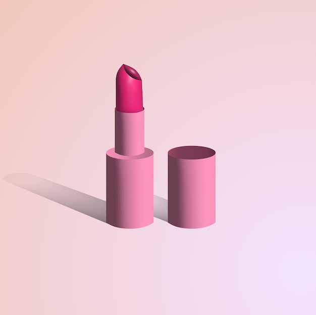 Lipstick 3d icon pink red lipstick 3d icon