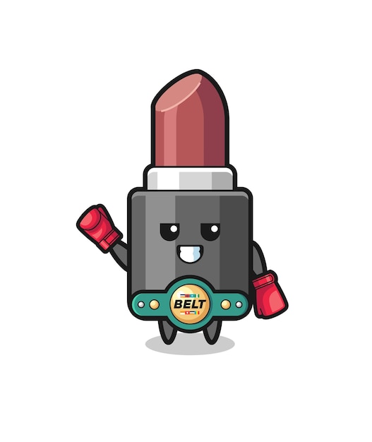 Lipstick boxer mascot character