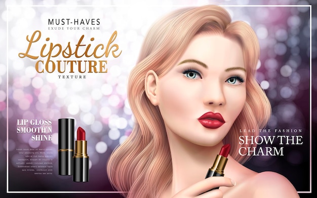 Vector lipstick couture ad