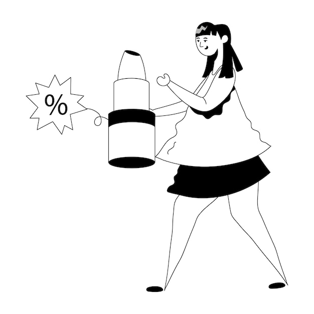 Lipstick discount illustration in glyph style