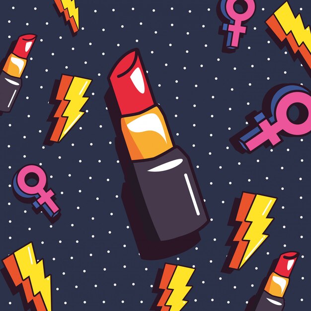 Lipstick gender female pop art background