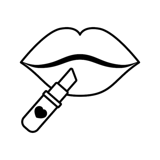 Vector lipstick icon vector on trendy style for design and print