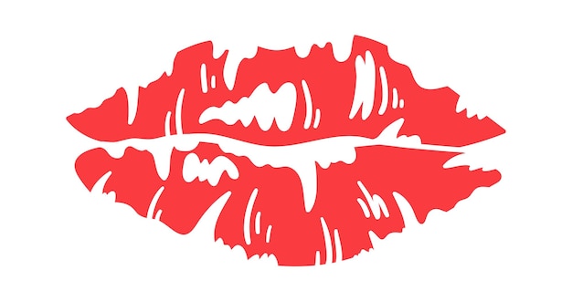 Vector lipstick kiss print