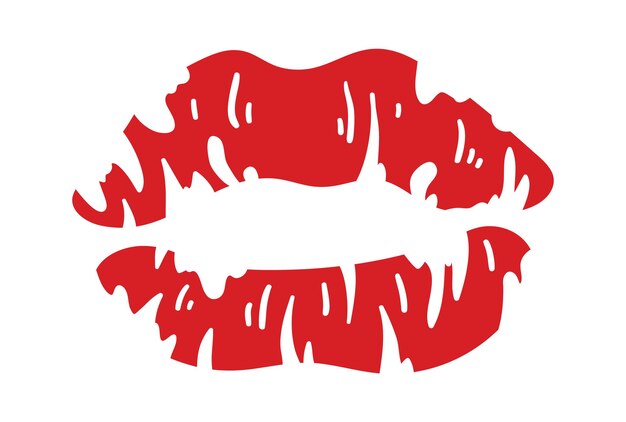 Vector lipstick kiss print