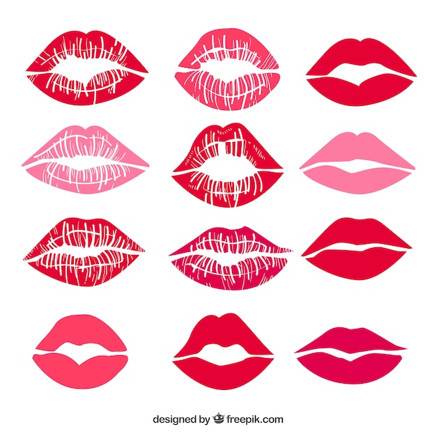 Lipstick kisses collection in red and rose color