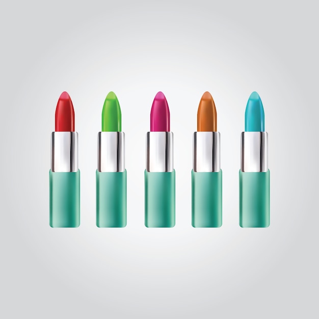 Lipstick set Vector realistic