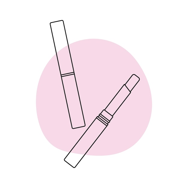 Lipstick in the style of line art with colored spots