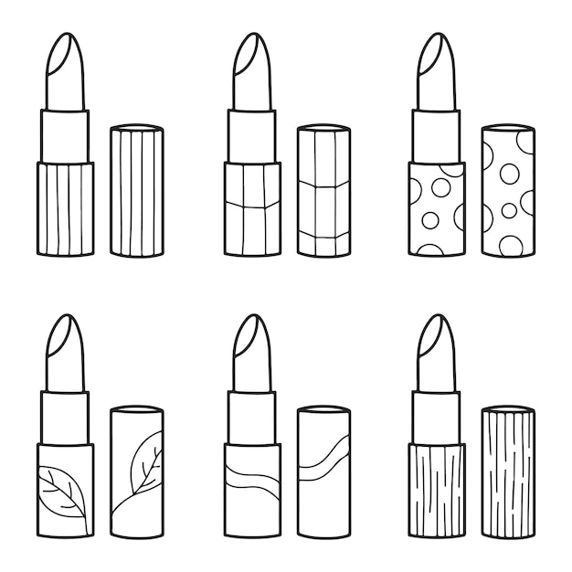 Vector lipsticks outline