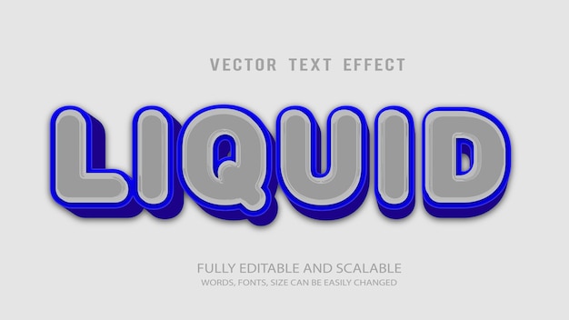 Жидкий 3d редактируемый вектор текстового эффекта с милым фоном