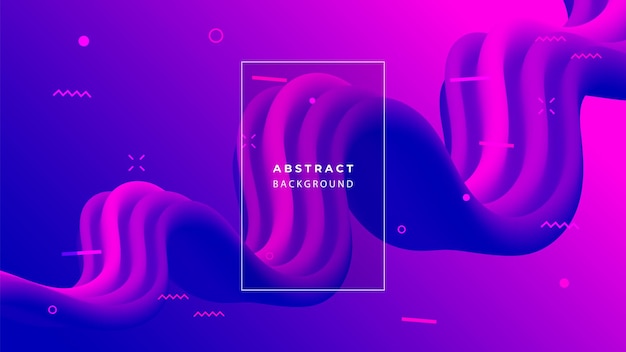 Liquid abstract background blue fluid vector banner template for social media web site wavy shape