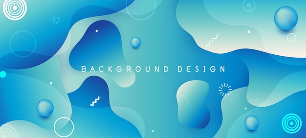 Liquid abstract background blue fluid vector banner template for social media website wavy shape