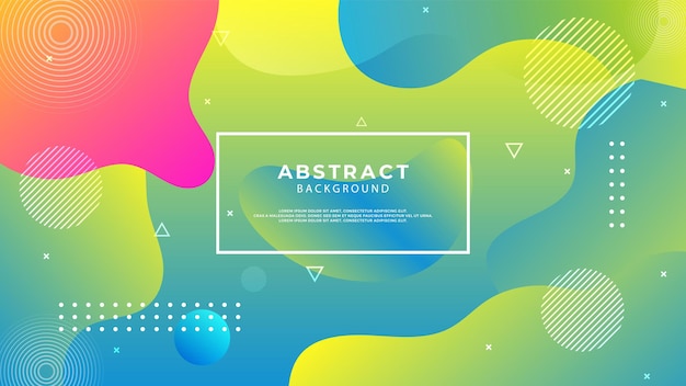 Liquid abstract background green fluid vector banner template for social media web site wavy shape