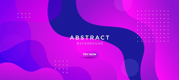 Liquid abstract background pink fluid vector banner template for social media web site wavy shape