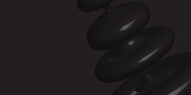 Liquid Abstract Shape Render Black Background