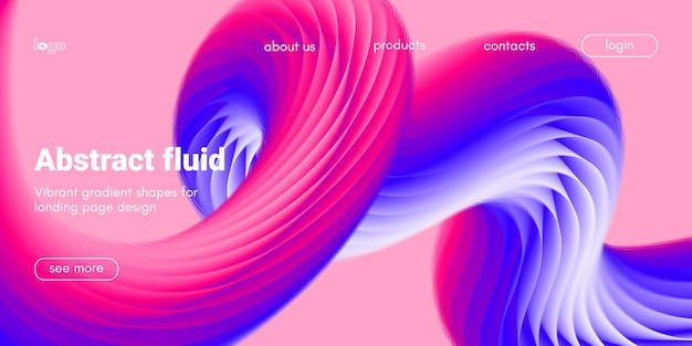 Liquid art background with gradient fluid shape