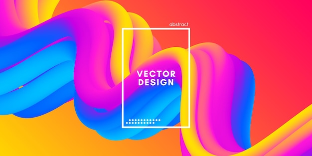 Vector liquid art background with gradient fluid shape