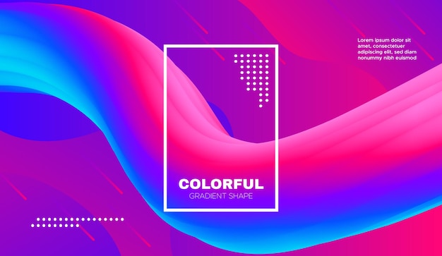 Liquid art background with gradient fluid shape