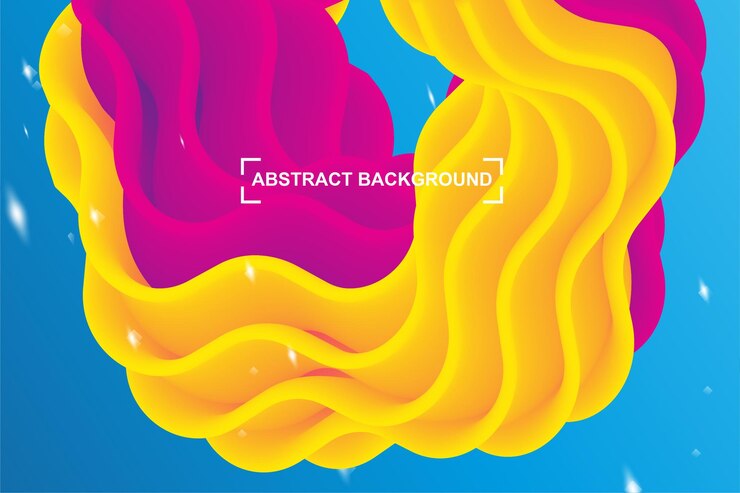 Vector liquid background with a combination of blue yellow and purple colors