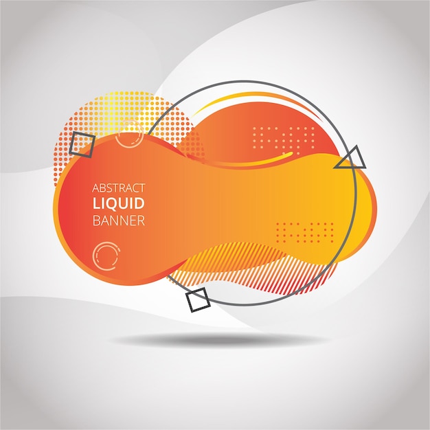 Liquid banner with modern orange gradient color