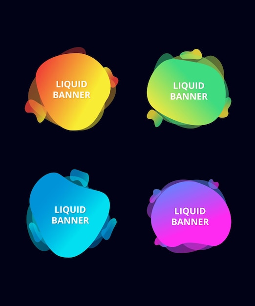 Vettore banner liquido forme colorate vettore