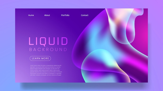 Liquid color background landing page design Fluid gradient shapes composition Futuristic design posters