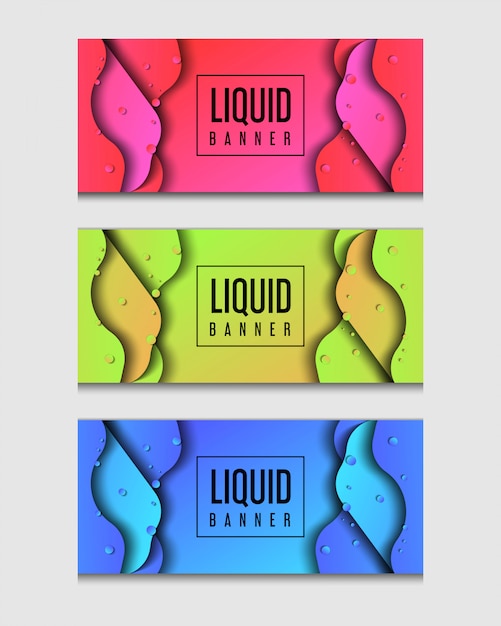 Vettore banner a colori liquidi