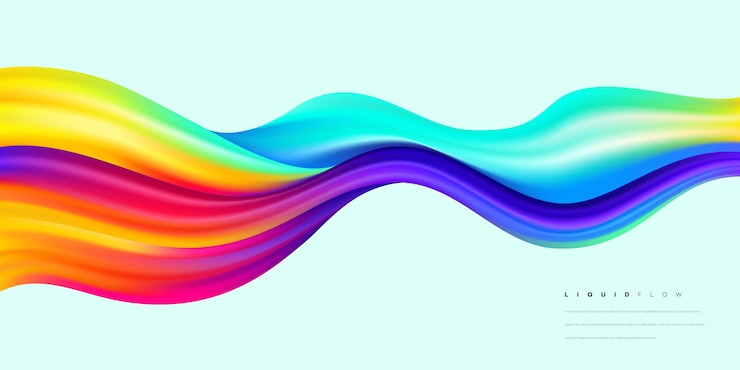 Vector liquid color flow dynamic wave background