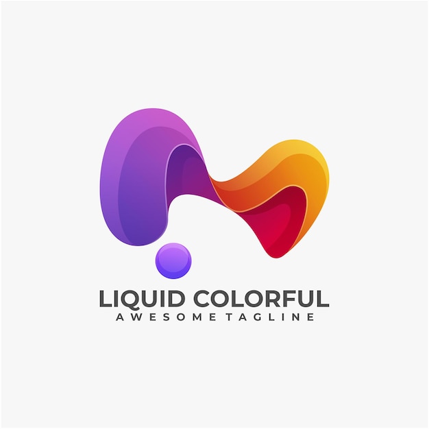 Vettore liquido colorato logo design moderno astratto