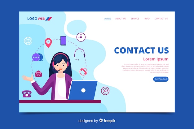 Vector liquid contact us landing page