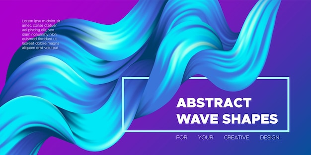 Liquid curved shapes abstract flow background design