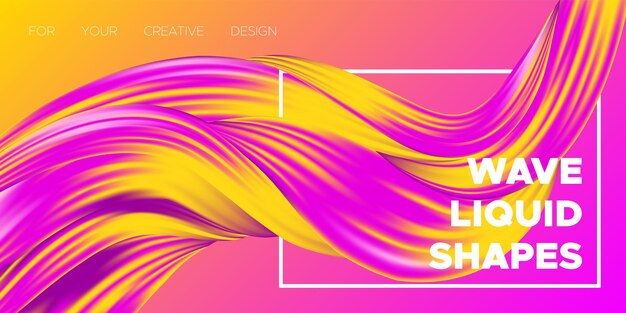 Liquid curved shapes abstract flow background design