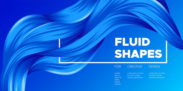 Liquid curved shapes abstract flow background design