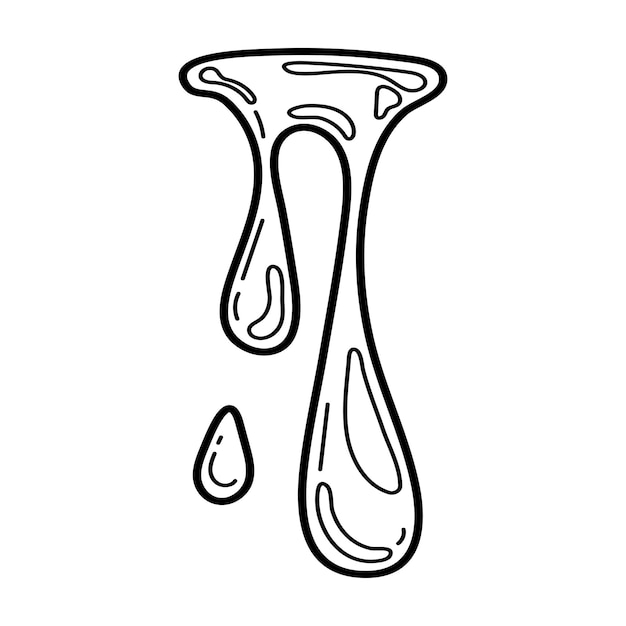 Liquid drops sketch Dripping water Hand drawn line art illustration