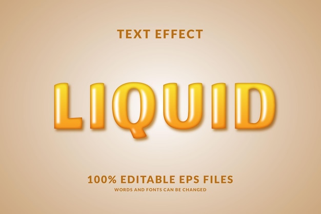 Liquid editable text effect design