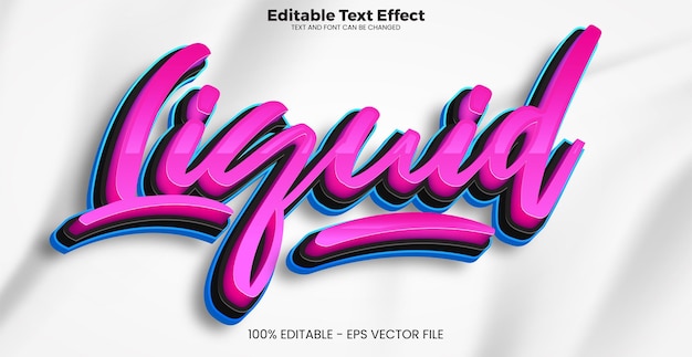 Liquid editable text effect in modern trend style