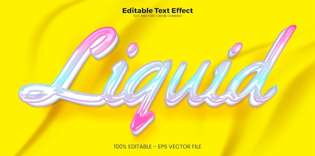 Liquid editable text effect in modern trend style