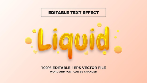 Liquid editable text effect