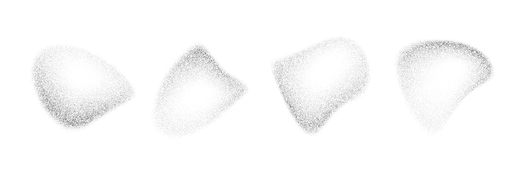 Vector 液体が消える点状のグラディエントドロップ形 黒い点状のオブジェクトセット 粒状のスプレースポットと斑点