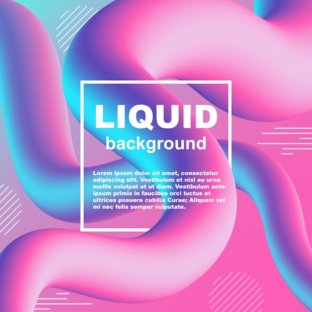 Liquid flow trendy gradient neon vector background