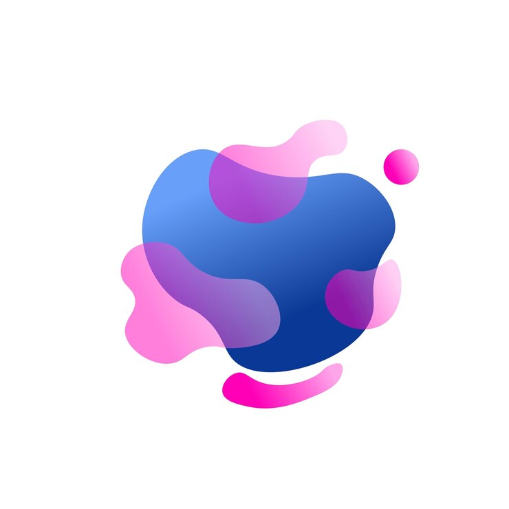 Vector liquid fluid blue and pink element vector design