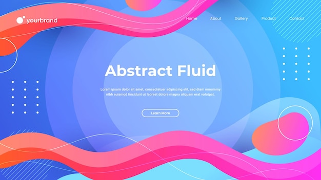 Liquid fluid colourful gradient blue pink wavy line shape abstract background