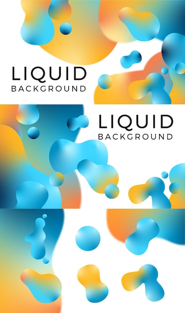 Liquid fluid six shape gradient mix with text space background